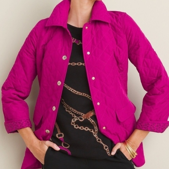 Chico's Jackets & Blazers - Chico's Quilted Fuchsia Jacket
Mid sized, fits like a one